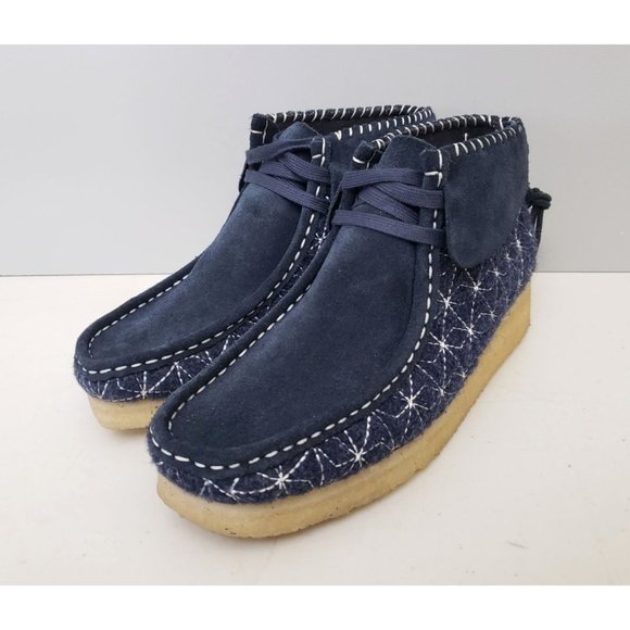 Clarks Originals Wallabee Shashi Boots Navy Size 6 36 - Picture 1 of 5